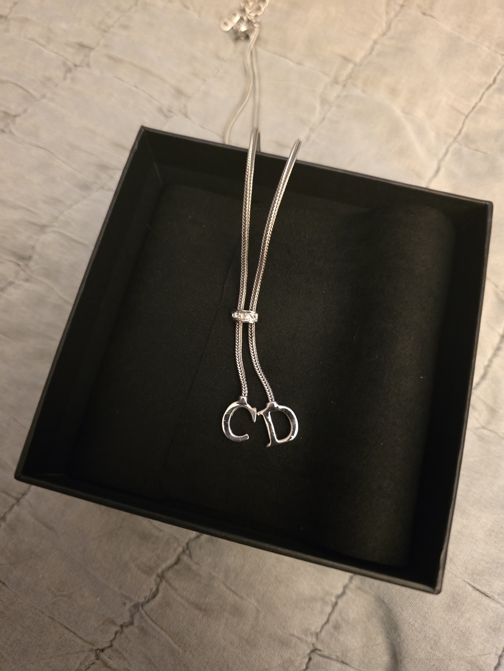 Christian Dior silver-tone snake chain necklace/ LIKE NEW!/ 18 Inches